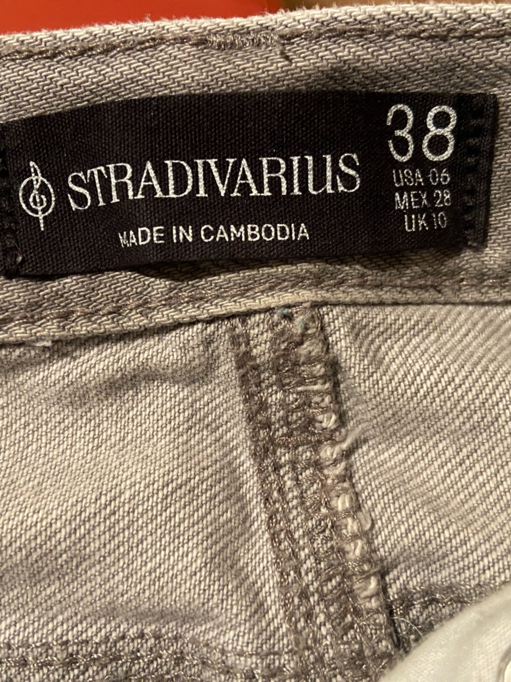 Stradivarius Light Gray Straight Leg Jeans